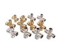 WVAIUPIX Raccord de tuyau en laiton BSP femelle mâle en croix de 86,4 cm - 4 voies - Bloc répartiteur pour maison, jardin, eau, gaz, carburant (3L4 MMMF)