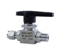 WVAIUPIX Raccord mâle BSPT NPT vers 3 tubes de 6 mm 1/8 1/4 pouce OD Compression Union Ball Valve en acier inoxydable 316L 3000 PSI (NPT1l4-6)