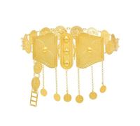Wvapzxx Ceinture en métal avec pièces creuses dorées - Bijoux de corps marocains turcs kurdes arabes ethniques pour femme, Or D., taille unique