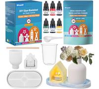 Wvasfd Kit Platre pour Moulage 1000 g, 3 Silicone pour Moulage, 6 pigments, Poudre de Coulée en Relief pour Coulée avec Béton, Bricolage et art à domicile