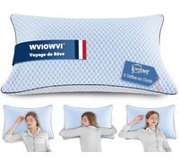 WVIOWVI Oreiller Memoire Forme, Oreiller 50x70 cm, Oreiller Ergonomique Cervical Réglable Meilleur Pillow Plat Coussin à Amovible Taie Oreiller et Fermeture éclair