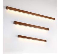 WVIVW LED Luminaire Mural Long Interieur Bois Acrylique Dimmable Barre Lumineuse Aplique Murale Strip Plafonnier Longue Lampe Miroir Eclairage Lumiere pour Chambre Salon Salle de Bain,80cm