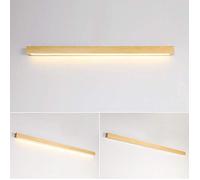 WVIVW LED Luminaire Mural Long Interieur Bois Acrylique Dimmable Barre Lumineuse Aplique Murale Strip Plafonnier Longue Lampe Miroir Eclairage Lumiere pour Chambre Salon Salle de Bain,80cm