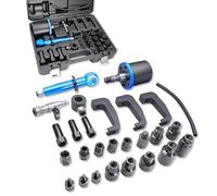 Wvoillty Extracteur D'Injecteurs Pneumatiques Manuels, 27 Pcs- Extracteur D'Injecteurs Diesel, Outil de Démontage pour Injecteurs avec 19 Adaptateurs, Compatible avec Bosch, Delphi, Denso, Siemen