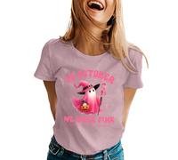 WVONIF Cancer du Sein Octobre Rose Ruban T-Shirt Femme Été Chemisier Chic T-Shirts Blouse Col Rond Tops Manches Courtes T Shirt Grande Taille Coton Haut Imprimé Tshirt Coton Sportswear (Rose,S)