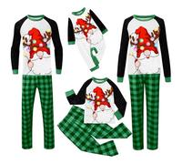 WVONIF Ensemble Pyjama Noel Famille Pyjamas de Noël Famille Combinaison Pyjama Couple Assorti Vêtements de Nuit Noël pour Papa Maman Family Christmas Pajamas Deguisement Pere Noel Luxe (Vert,6M)