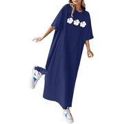 WVONIF Femme Elégante Robe d'affaires Manches Longues Bodycon Vintage Ruffle Manches Robes Midi de Soirée Formelle Summer Dresses Maillot de Bain Couvrir Kimono Pas Cher Soldes (Blue, XL)