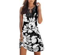 WVONIF Femme Robe d'été en Lin Mi Longue Plissée T-Shirt Robe de Travail Chic et Elegant Chemise Robes Décontractée Couleur Unie Manche Courte Jupe Vêtements Garde Robe （ Blanc, XL