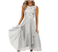 WVONIF Femme Robe Longue Imprimé Floral Maxi Manches Courtes à Col Rond Elégante Robes avec Cordon de Serrage Été Boho Décontractée Maxi Jupe de Plage D'été Womens Tea Dresses Jupes 2025 （Blanc,3XL）