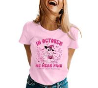 WVONIF Octobre Rose Chemisier pour Femme élégant décontracté Style bohème col en V Motif Floral Tunique Ample à Manches Longues été Chemise Gaze de Coton sous Vetement (Light Rose,M)
