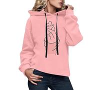 WVONIF Pull Oversize Femme Sweatshirt à Manches Longues Saint Valentin pour Femme Sweatshirt Col Rond Amour Coeur imprimé T-Shirt à Manches Longues Sweat-Shirt Mode DéContracté Pullover