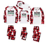 WVONIF Pyjama de Noël de la Famille Ensembles Assortis d’imprimés de Rennes et de Flocons de Neige Ensemble de Pyjamas pour Couples, Matching Christmas Pajamas Mere Noel Sexy Deguisement (09-Red,M)