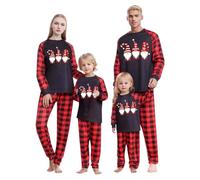 WVONIF Pyjama de Noël Famille Combinaison Pyjama Maison Barboteuse Jumpsuit Costume Impirmé des Cerfs de Noël Homme Court Grande Taille Deguisement Mere Noel (Noir-1,M)