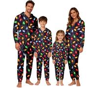 WVONIF Pyjama de Noel Famille Ensembles de Pyjamas Noël Imprimé Renne Famille Christmas Pyjama pour Hommes Femmes, Matching Christmas Pajamas Costume Noel Gonflable (LED Light Up,XXL)