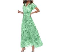 WVONIF Robe à Franges à Sequins des Années 20 avec Ensemble d'Accessoires pour Déguisement Charleston et Gatsby Femme Midi Dresses Cache Couvrir Beach Maillots de Bain Cover Up 2025 （Vert,S）