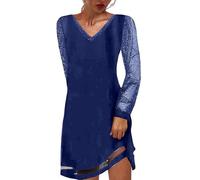WVONIF Robe Ample Femme Robe de Soirée Femme Longue pour Mariage Invité Bal Promo Robe Demoiselle d'honneur Pin up en Mousseline Col V Robe Mariee