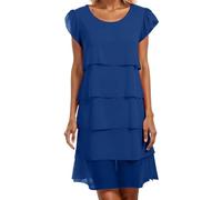 WVONIF Robe de Cocktail Femme Longue Robes Soirée en Dentelle Mousseline de Soie Chic Elégant sans Manches Sexy Asymétrique Sexy Bodycon Dress déguisement Carnaval Adulte (Bleu