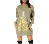WVONIF Robe de Noël Femme Nouveauté Rudolph Robe Noel Grande Taille Vintage des Années 1950 Retro Rockabilly Pin Up Élégante Robes Fancy Dress Christmas Costume Père Noël Grande Taille (a-Beige, M)