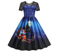 WVONIF Robe De Noel Femme Rouge Maxi Robe en Mousseline De Soie À Motif Floral Col V Robe Longue Grande Taille Dentelle Imprimé Vintage Élégant Boho Robe de Plage Robe Année 80