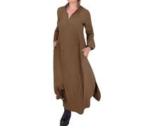 WVONIF Robe de Plage Femme Blanche Robe d'été pour Femme - sans Manches - Fleurs - Robe de Plage légère et décontractée - Style bohème - Mini Robe Robes Maternité （ Brun, XXL