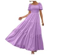 WVONIF Robe de Plage Femme Cocktail Mariage Blanche Mini Légère Fluide Été Asymétrique à Volants Réglable Bretelles Spaghetti Col en V Dentelle Musulmane (Violet, XXL)