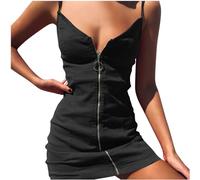 WVONIF Robe de Plage Femme Courte Robe d'été pour Femme - Mini Robe Rockabilly - Robe décontractée - Robe Patineuse - Robe débardeur Courte Robe Dentelle Femme （ Noir, XXXL