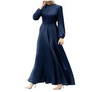 WVONIF Robe de priere Femme Musulmane Coton Robe Femme Soiree Longue musulmans Robe Orientale Femme Caftan Kaftan Femme Noir Abaya Femme Dubai Kimono déguisement Adulte