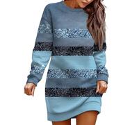 WVONIF Robe de Soiree Femme Chic Noel Robe Pull Femme Sexy Chic Hiver Chaud en Tricot Mode Pullover Manches Longues Pull Robe Femme Hiver Robe Rouge Courte soirée Jupe Longue Blanche Fille