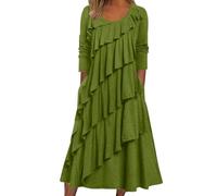 WVONIF Robe D'été Boho Pour Femme En Coton Et Lin - Mi-Longue, Lâche, Officielle, Décontractée, Rétro, Mode Portefeuille 2023