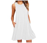WVONIF Robe d'été Fille 5ans Robes Vintage Femme Jupe Cuir Crayon Jupon Fille Robe Princesse 12 Ans Summer Dress for Girls Tutu Danse Classique Adulte Vetement Femme a la Mode Robe (White, M)