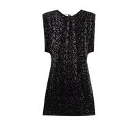 WVONIF Robe detente été Longue Robe de maternité radioprotection Jupe Cuir Femme Sexy Hot Jupon Robe Transparente Sequin Dress Tutu Danse Classique Femme Noir Femme Vetements Robe (Black, L)