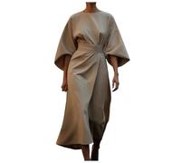 WVONIF Robe élégante à Taille Unie pour Femme, Mode 2025, Robe décontractée à Manches Chauve-Souris Robes De Soleil Femmes Maxi Grande Taille
