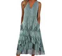 WVONIF Robe été Femme Dos Nu Manche Courte Robe Tunique Chic Col V Fluide Décontractée Ample Couleur Unie T-Shirt Grande Taille Robe Maxi Longue Plage Robe De Soleil Robe de Priere