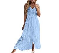 WVONIF Robe Ete Femme Mi Longue Chic en Lin Mi Longue Plissée T-Shirt Robe de Travail Chic et Elegant Chemise Robes Décontractée Couleur Unie Manche Courte Jupe Vêtements Robe Rose Poudré Femme