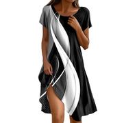 WVONIF Robe Femme Chic Et Elegant Tenues Élégante Vetement Ete Grande Taille Fleurie Boheme De Plage Sexy Mi-Longue Summer Dresses for Women for Plague Maillot De Bain Couvrir Tunique 2025(Noir,XXL)