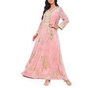 WVONIF Robe Femme Manche Longue Chic Musulmane Robe Homme Musulman Robe Orientale Mariage Caftan marocain Kaftan Femme marocain Abaya Femme Kimono Hijab Robe Longue