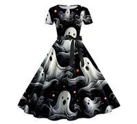 WVONIF Robe Halloween Femme 2023 Robe rétro médiévale Femme avec Manches Trompette Robe Reine Femme Victorienne médiévale Renaissance Gothique Robe De Bal Femme Vêtements Halloween Femme
