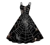 WVONIF Robe Halloween Femme Gothique Médiévale Robe Moyen Age Renaissance Dress Rétro à Manches Robe de Bal pour Halloween Carnaval Cosplay Deguisement Noël Robe Femme Chic Robe Annee 50