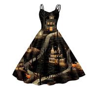 WVONIF Robe Halloween Femme Médiévale Gothique - Maille Longue Épaules Dénudées Renaissance - Vêtements de Fête d'Halloween