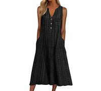 WVONIF Robe Longue D'été Maxi Décontracté de Plage T-Shirt Casual - Robe de Party Soirée Cérémonie Floral Boheme Grandes Tailles Sans Manches Imprimée