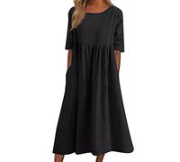 WVONIF Robe Mariage Midi Femme Manche Courte Lâche Impression Sexy Dress D'été Décontracté Patineuse