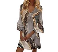 WVONIF Robe Maxi Longue Femme Chic et Elegant Ete Robe Rayée Fluide Robe de Plage Grande Taille Col en V Manche Courte Robe Casual avec Ceinture Sexy Robe de Soirée Robe Année 80