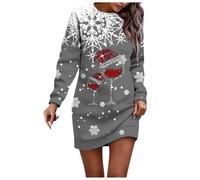 WVONIF Robe pour Noël Femme Lutin Elfe Robe Année 50 Grande Taille Noel Sexy sans Manches Bretelles Spaghetti Robes de Cocktail Fête Dress for Christmas Party Déguisement Adulte Père Noel (d-Grey, M)