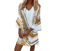 WVONIF Robe Tunique Femme Femmes Tank Robe de Travail Chic et Elegant Décontractée Couleur Unie Manche Courte Paire avec Jupe Vêtements Femme Cotton en Line Chemise Maxi Robes Robe de Chambre