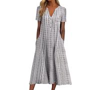 WVONIF Robes Casual Femme Robe Robe Boheme Chic Et Glamour Imprime Dress Femmes Grande Taille Sexy Bretelle Robes Courte Loose sans Manches Dresses éTé Noir Blanc Taille Chemise Maxi Robes