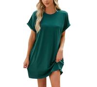 WVONIF Robes d'Été pour Femmes 2024 Ete Robe Short Intégré été Blanche Mi Longue Courte Combinaison Robe de Plage Casual Robe avec Poches Robe Grande Taille Femme （ Verte, L
