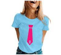 WVONIF T-Shirt à Manches Courtes pour Femme Col en V Haut Décontracté Manches Amples T-Shirts Tunique Femme Chemises Shirts Tunique Grande Taille Vêtements de Travail (Bleu Ciel,L)