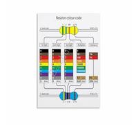 WVPJJNXAFN Electronics Student Essential, Resistor Color Band Decoder for Labs & Classroom Learning(Unframed,12x18inch(30x45cm))