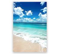 WVPJJNXAFN Ocean Waves Canvas Print Wall Art - Coastal Beach Scenery Framed Painting for Living Room, Bedroom, and Office Decor, Ready to Hang(Unframed,08x12inch(20x30cm))