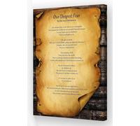 WVPJJNXAFN Our Deepest Fear Marianne Williamson Quote Wall Art, Inspirational Poem Framed Print, Vintage Motivational Poster for Office Home Decor(Framed,08x12inch(20x30cm))